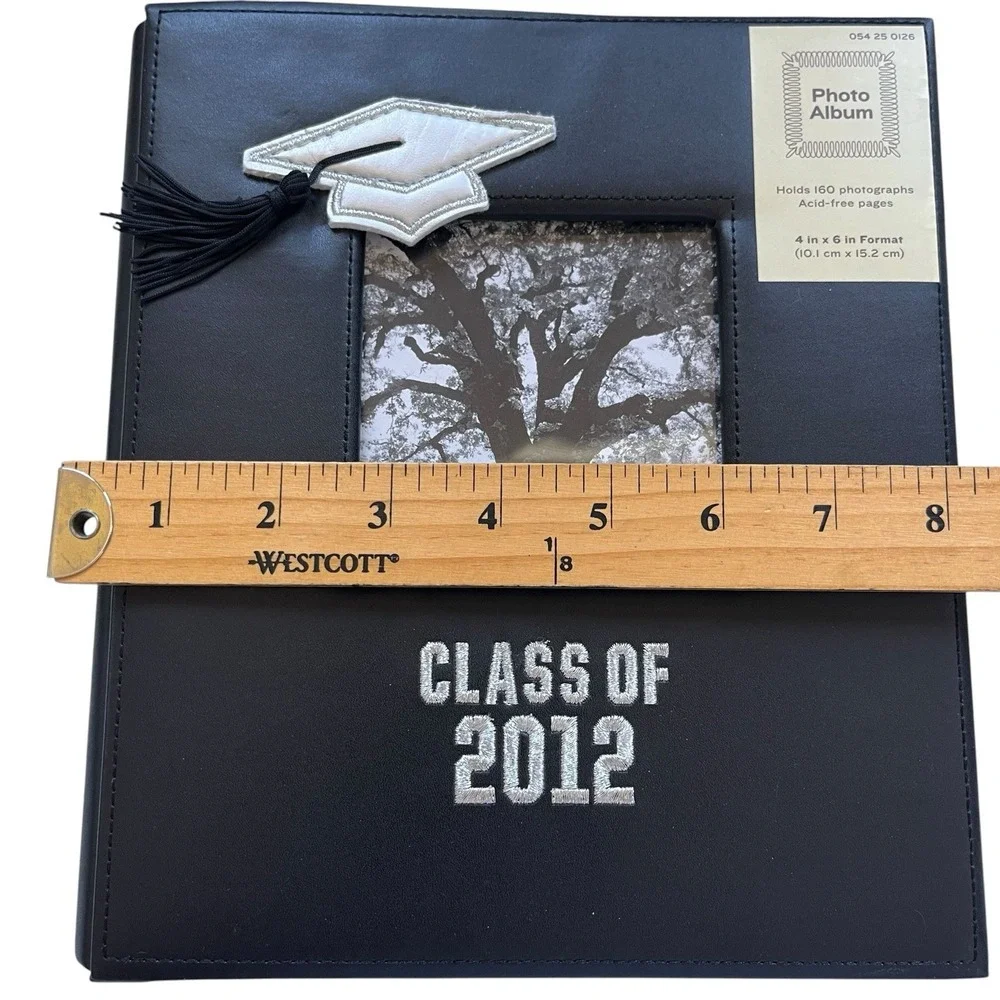 Graduation Picture Album 4x6 Holds 160 Photos Black Embroidered Class of 2012